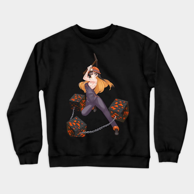 Miner Monerochan Crewneck Sweatshirt by Monero Art Fund